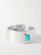Peyote Bird - Azul Sterling Silver, 14-Karat Gold and Turquoise Ring - Silver
