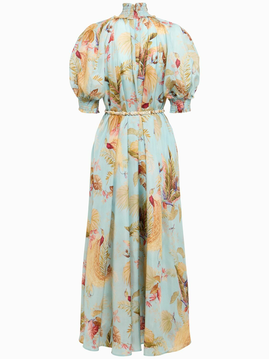 zimmermann maxi dress Daylight cutout tiered printed cotton-blend voile maxi dress - light blue