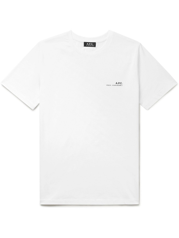 Photo: A.P.C. - Logo-Print Cotton-Jersey T-Shirt - White