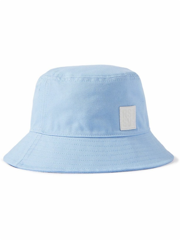 Photo: Raf Simons - Logo-Appliquéd Cotton-Canvas Bucket Hat - Blue