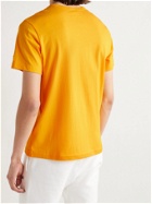 CHAMPION - Logo-Embroidered Cotton-Jersey T-Shirt - Yellow