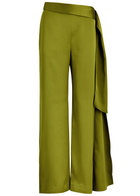 Stine Goya Gracie Wide-leg Satin Trousers Olive