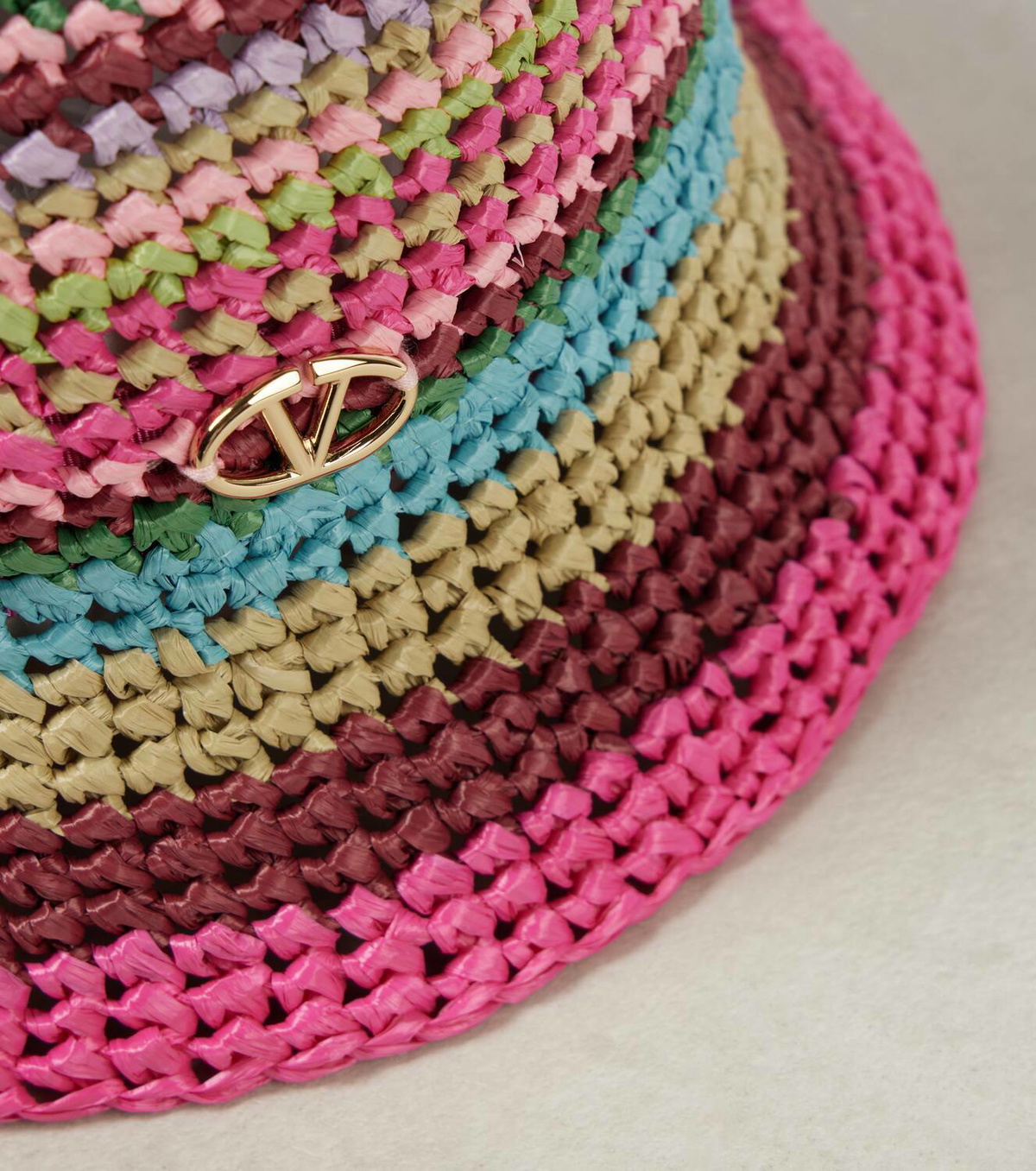 Valentino V Logo Signature Bucket Hat Pink PP Valentino Garavani Valentino Small VLOGO Bucket Bag Pink  main image 3
