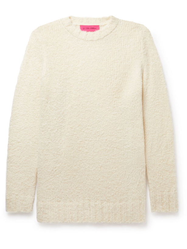 Photo: THE ELDER STATESMAN - Teddy Racing Cashmere, Baby Alpaca and Silk-Blend Bouclé Sweater - White