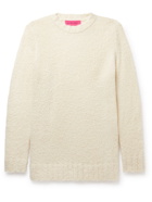 THE ELDER STATESMAN - Teddy Racing Cashmere, Baby Alpaca and Silk-Blend Bouclé Sweater - White