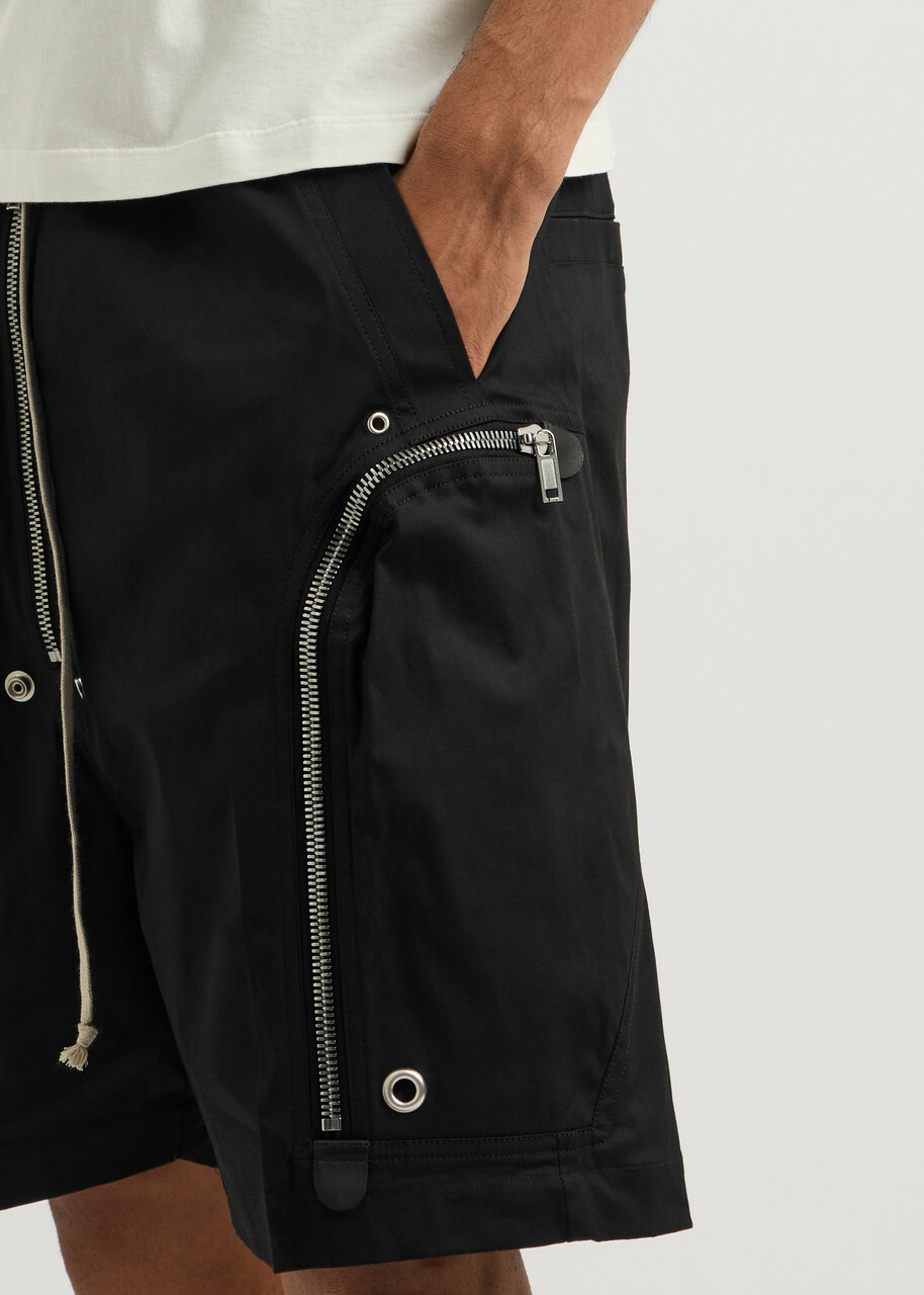 Rick Owens Bauhaus Bela Stretch-cotton Cargo Shorts Black