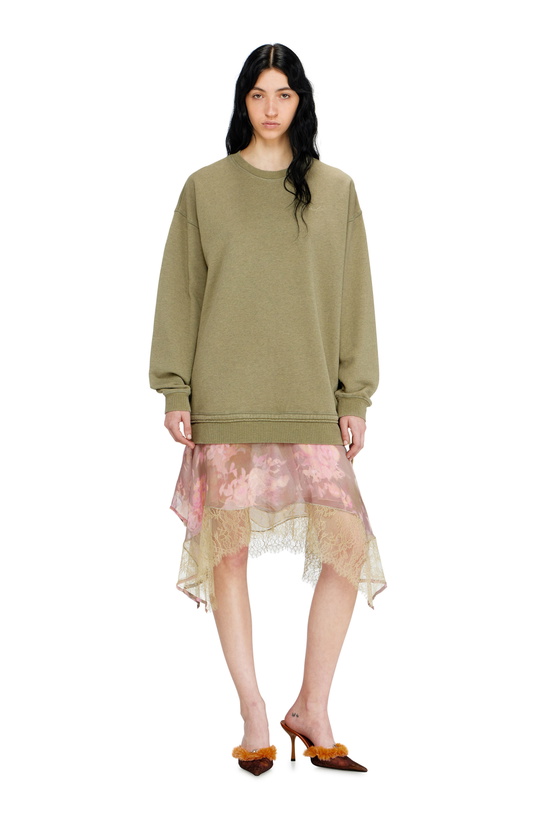 Photo: Diesel Sweatshirt dress with chiffon and lace skirt - Dresses Womens in Multicolor