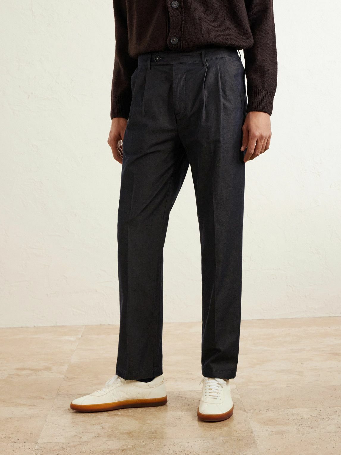 Massimo Alba - Strallo2 Straight-Leg Pleated Cotton-Twill Trousers - Blue