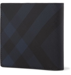 Burberry - Checked Coated-Canvas and Leather Billfold Wallet - Men - Navy