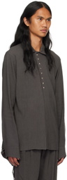 Hyein Seo Gray Button Shirt