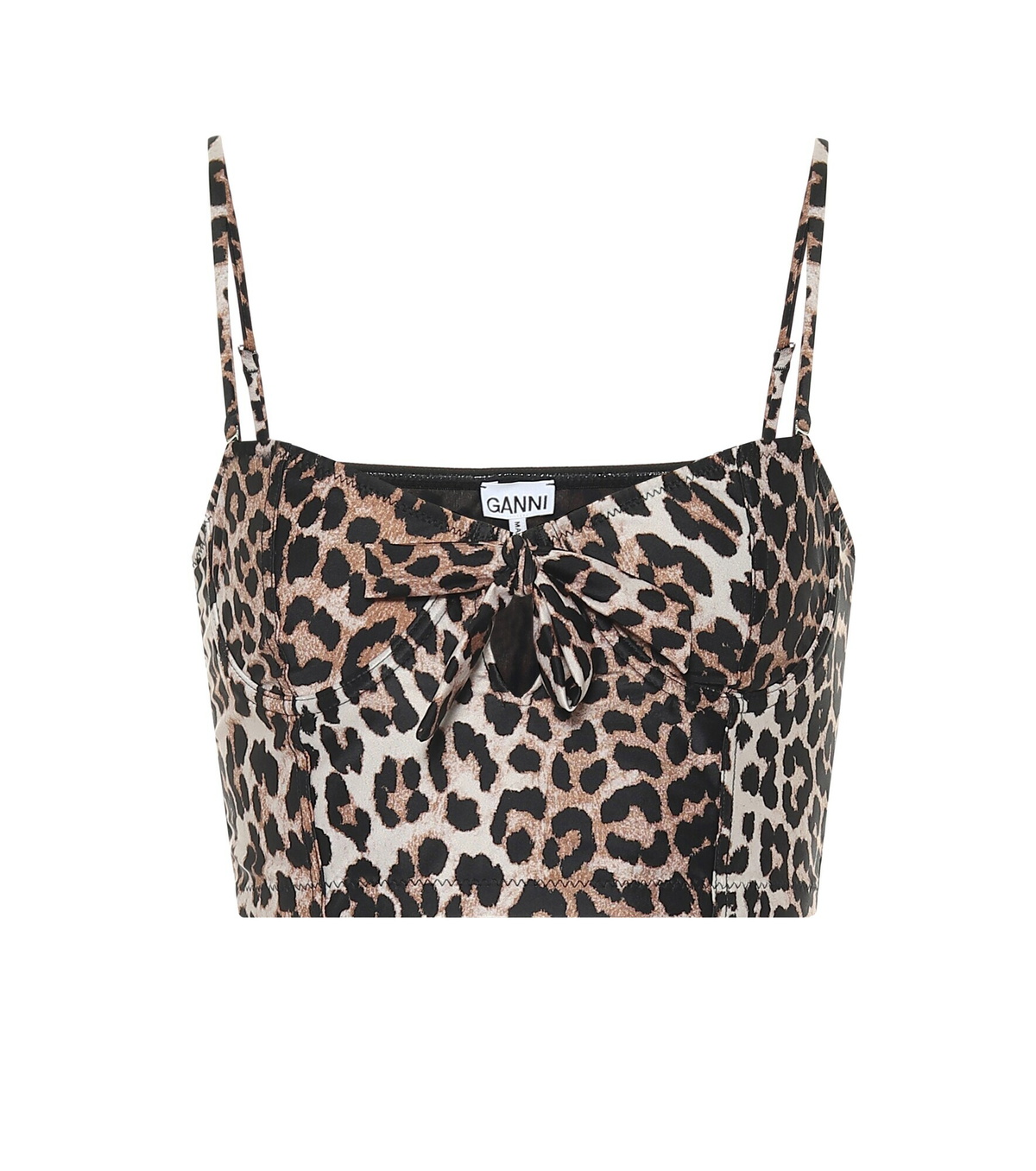 Ganni - Leopard-print bikini top GANNI