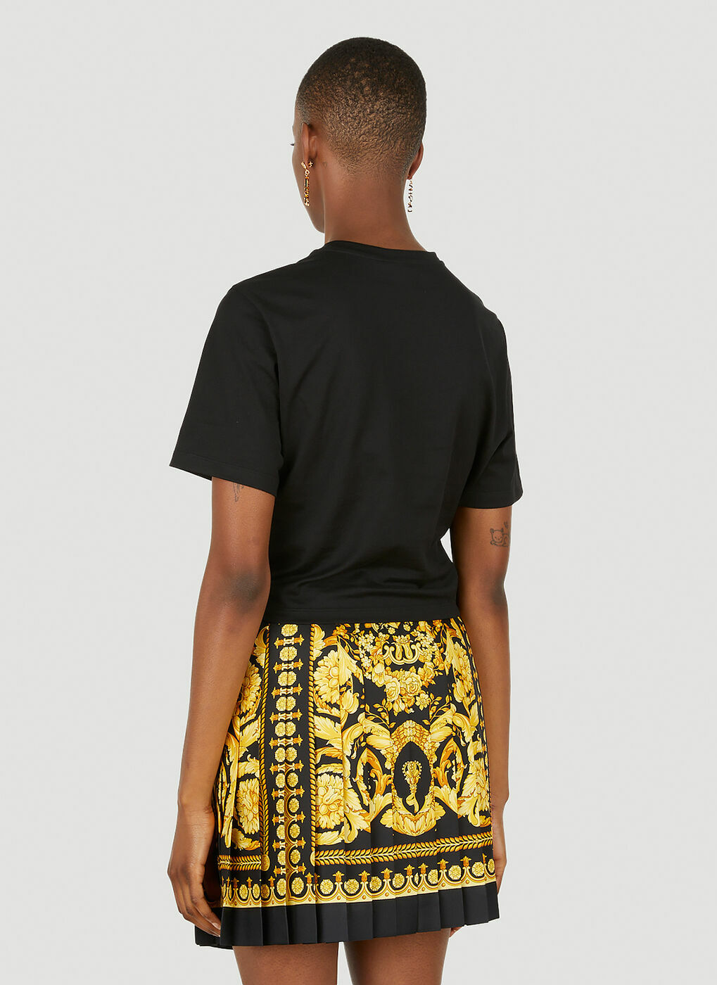 Safety Pin Rainbow Logo T-Shirt in Black Versace