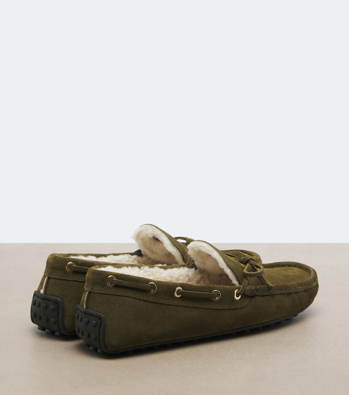 Tod's Gommino® shearling-lined suede boat shoes