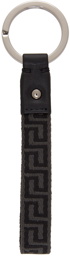 Versace Black & Grey Greca Keychain