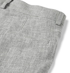 Brunello Cucinelli - Grey Slim-Fit Mélange Linen, Wool and Silk-Blend Suit Trousers - Gray