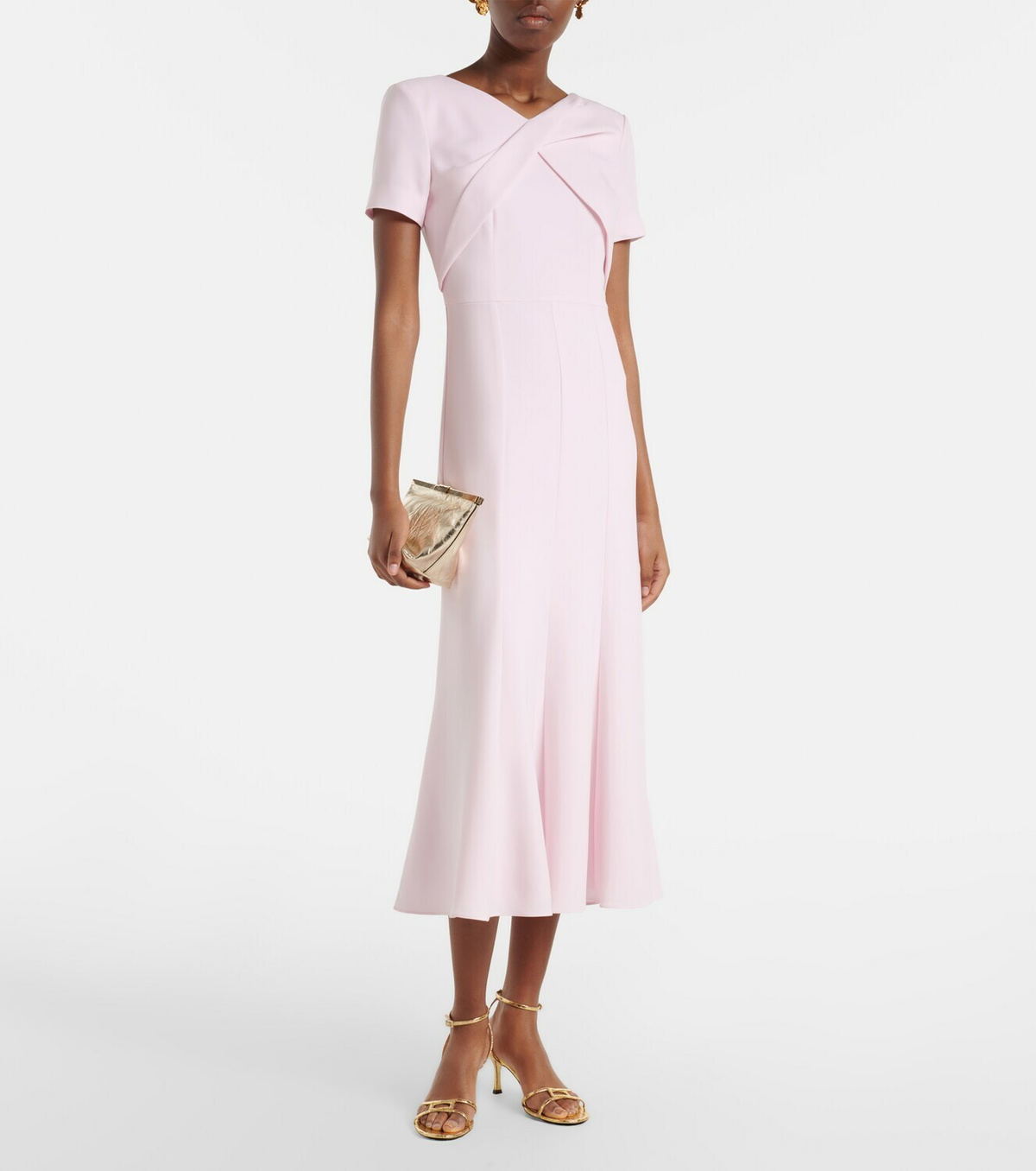 Roland Mouret Draped cady midi dress