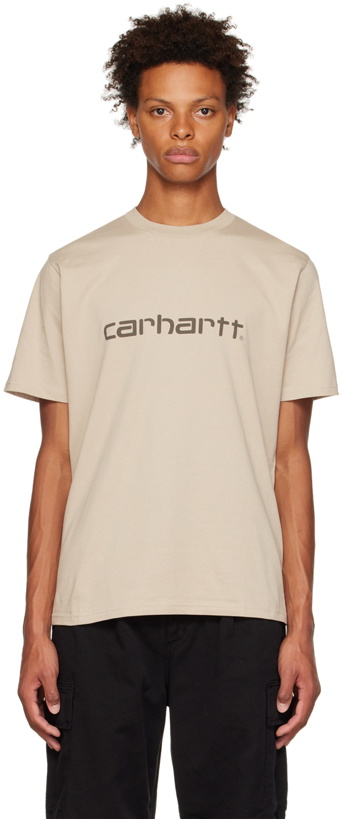 Photo: Carhartt Work In Progress Beige Script T-Shirt