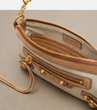 Balenciaga Le City Mini canvas and suede shoulder bag