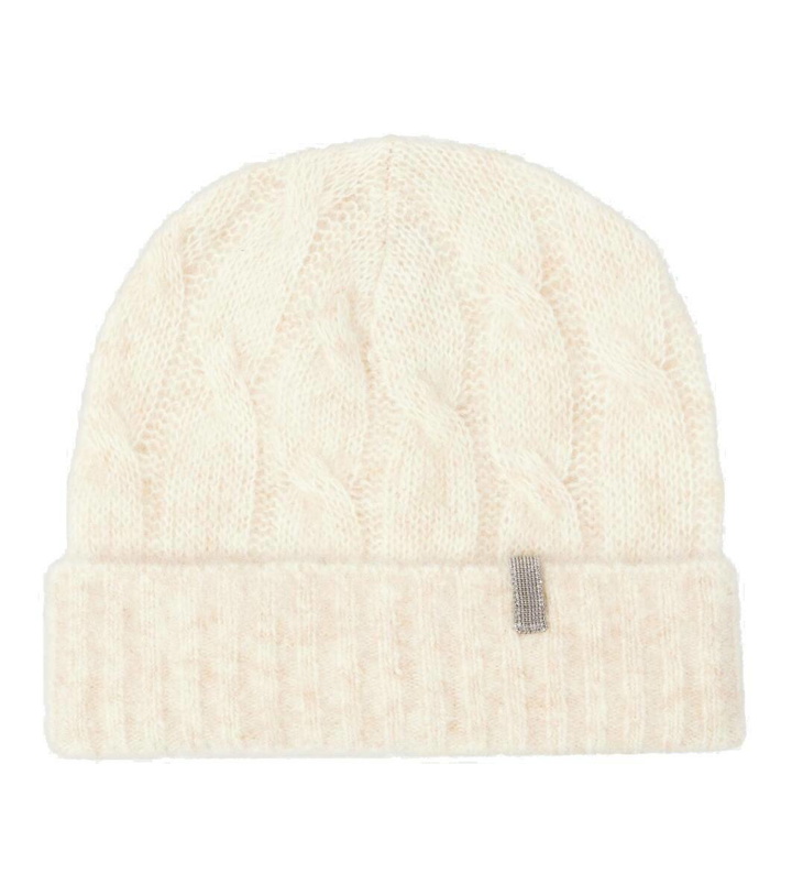 Photo: Brunello Cucinelli Cable-knit mohair beanie