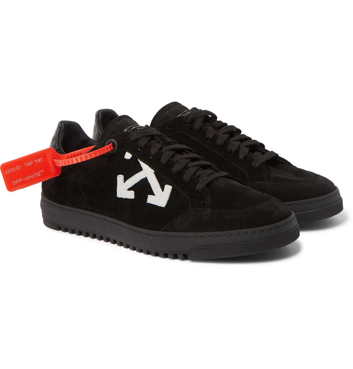 【関税＆送料込み】Off-White 'O.O.O' Black Suede Sneakers OFF-WHITE Out Of Office OOO Low Tops Black White Suede Men's