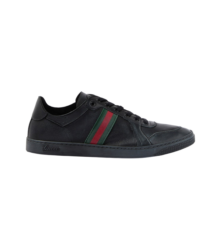 Photo: Gucci Stretch Web Stripe leather sneakers