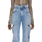 Maison Margiela Blue Thigh Slit Jeans