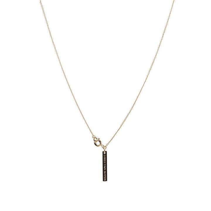 Photo: Dries Van Noten Men's Logo Tag Necklace in Gold
