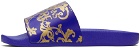 Versace Jeans Couture Blue & Gold Baroque Logo Slides