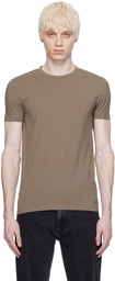 ZEGNA Taupe Round Neck T-Shirt