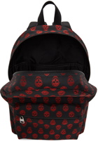 Alexander McQueen Black & Red Metropolitan Biker Skull Backpack