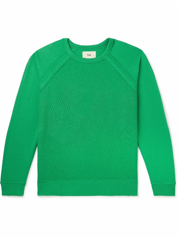 Photo: Folk - Rework Cotton-Jersey Sweatshirt - Green
