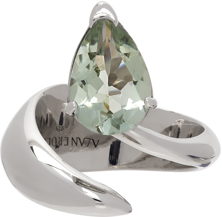 Alan Crocetti Silver & Green Amethyst Alien Ring Alan Crocetti