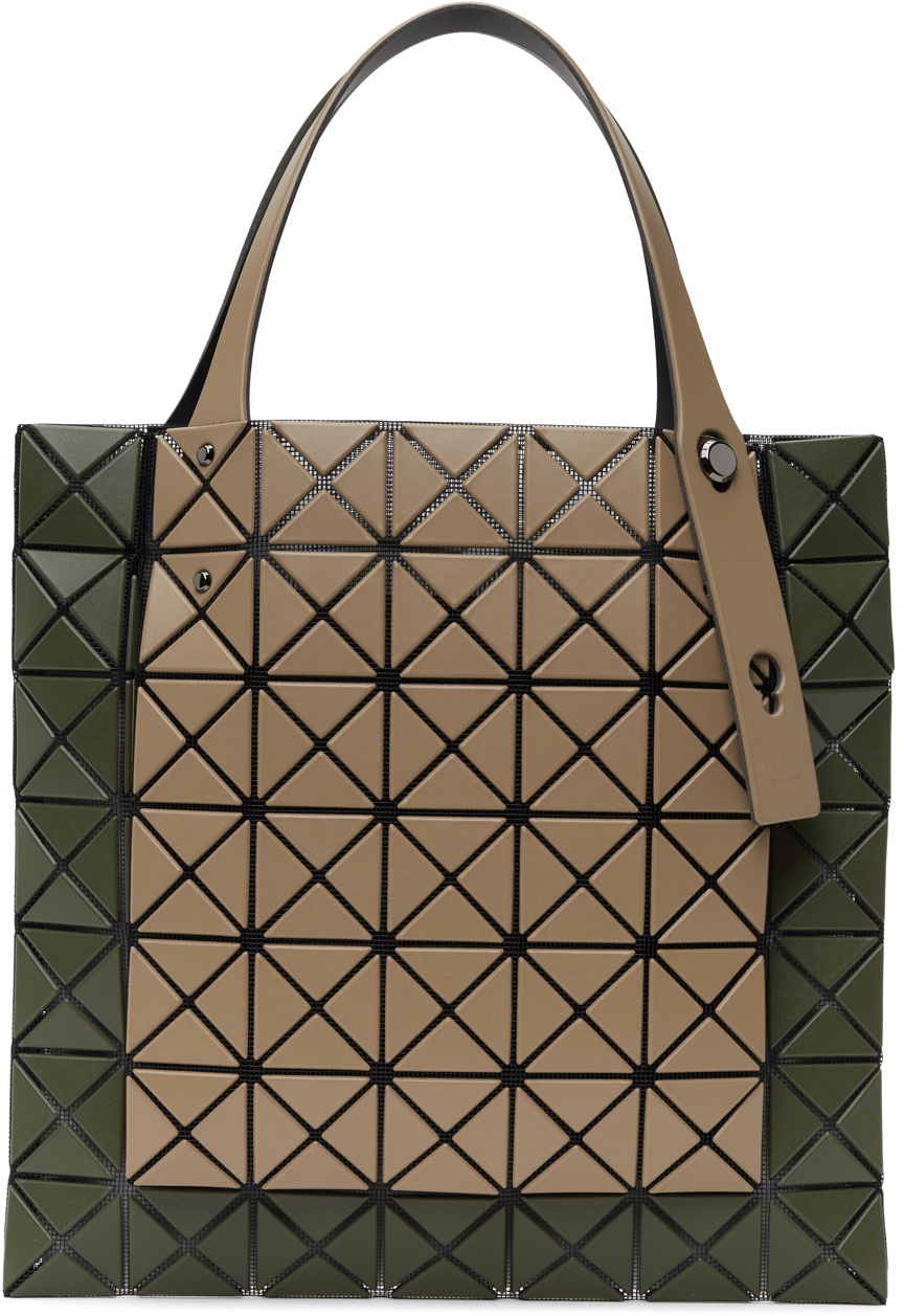 BAO BAO ISSEY MIYAKE Brown & Khaki Prism Kangaroo Tote Bao Bao 