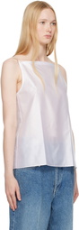 Carven White Pressed Silk Vest Top