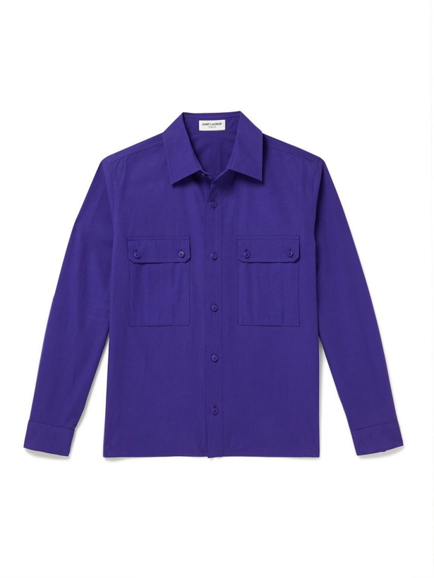 Photo: SAINT LAURENT - Cotton-Twill Overshirt - Purple