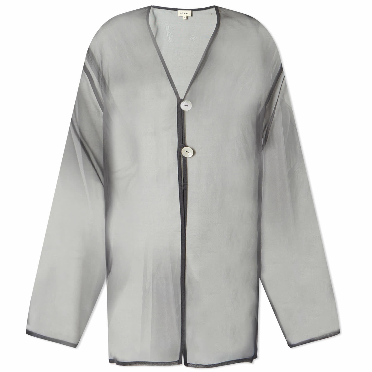 DONNI. Women's Organza Split Shirt in Jet