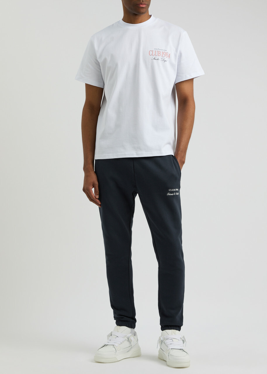 Club 1984 Essential Logo-embroidered Cotton Sweatpants Navy