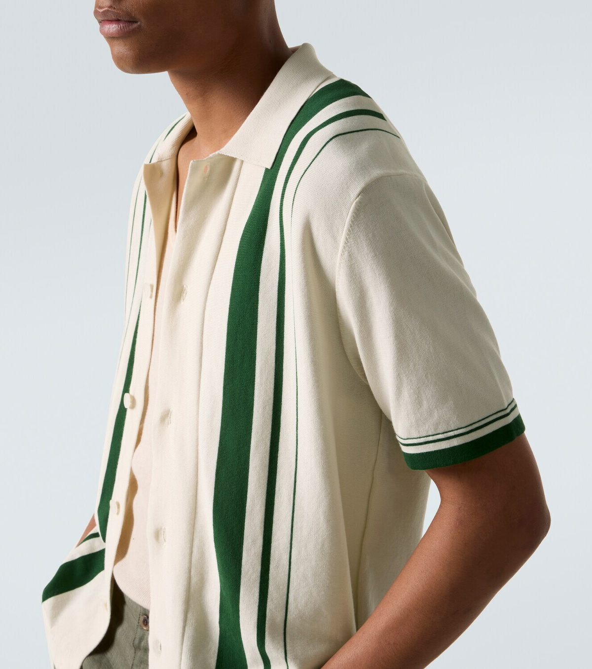 Orlebar Brown Tiernan striped cotton bowling shirt