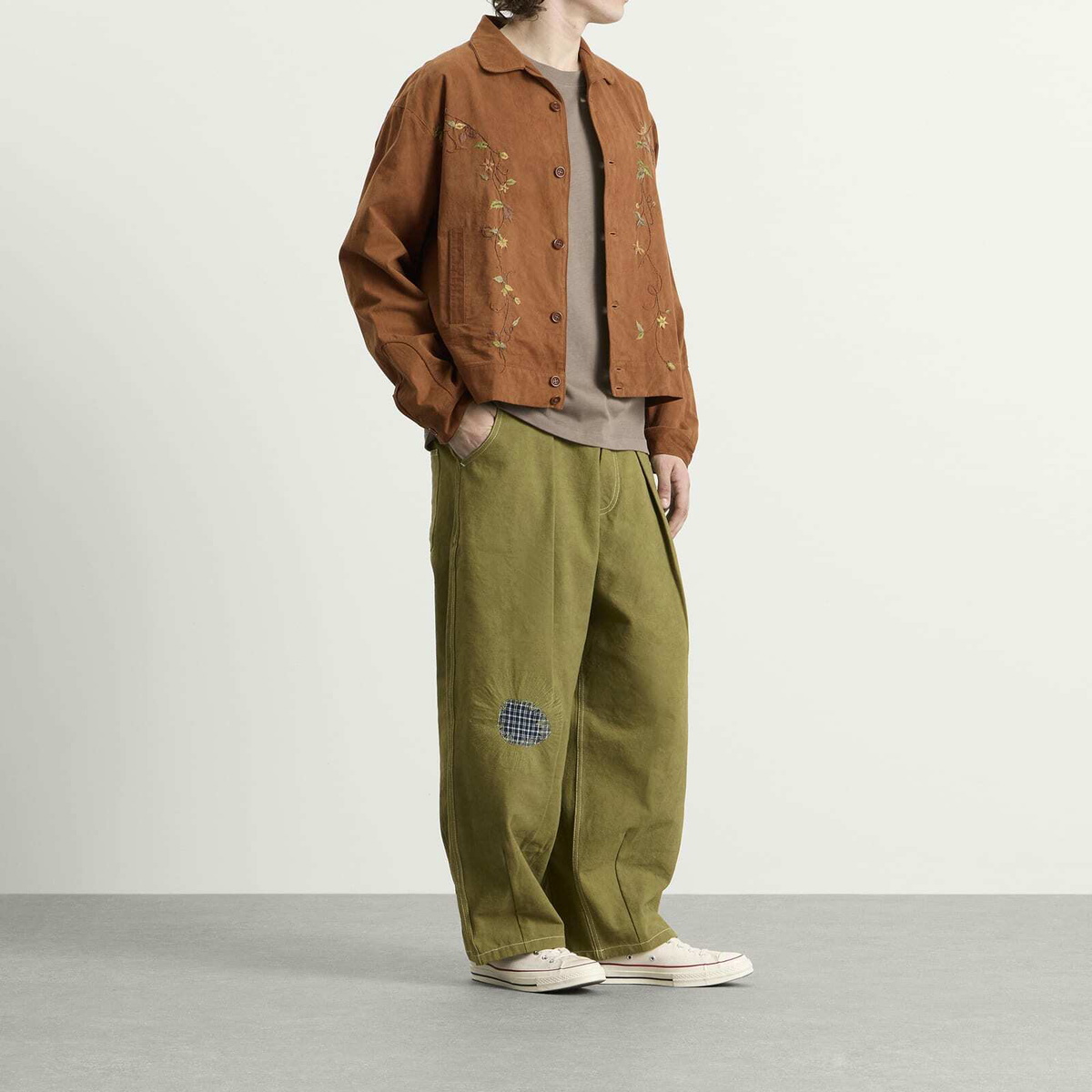 Story mfg. Men's Hand Embroidered Wander Jacket in Bark Brown