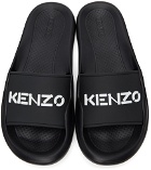 Kenzo Black Logo Pool Slides