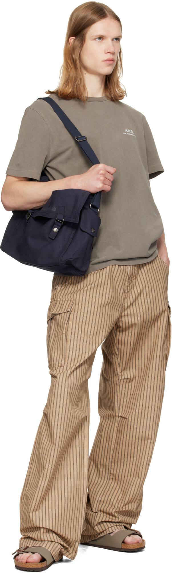 A.P.C. Navy 'Récupération' Messenger Bag