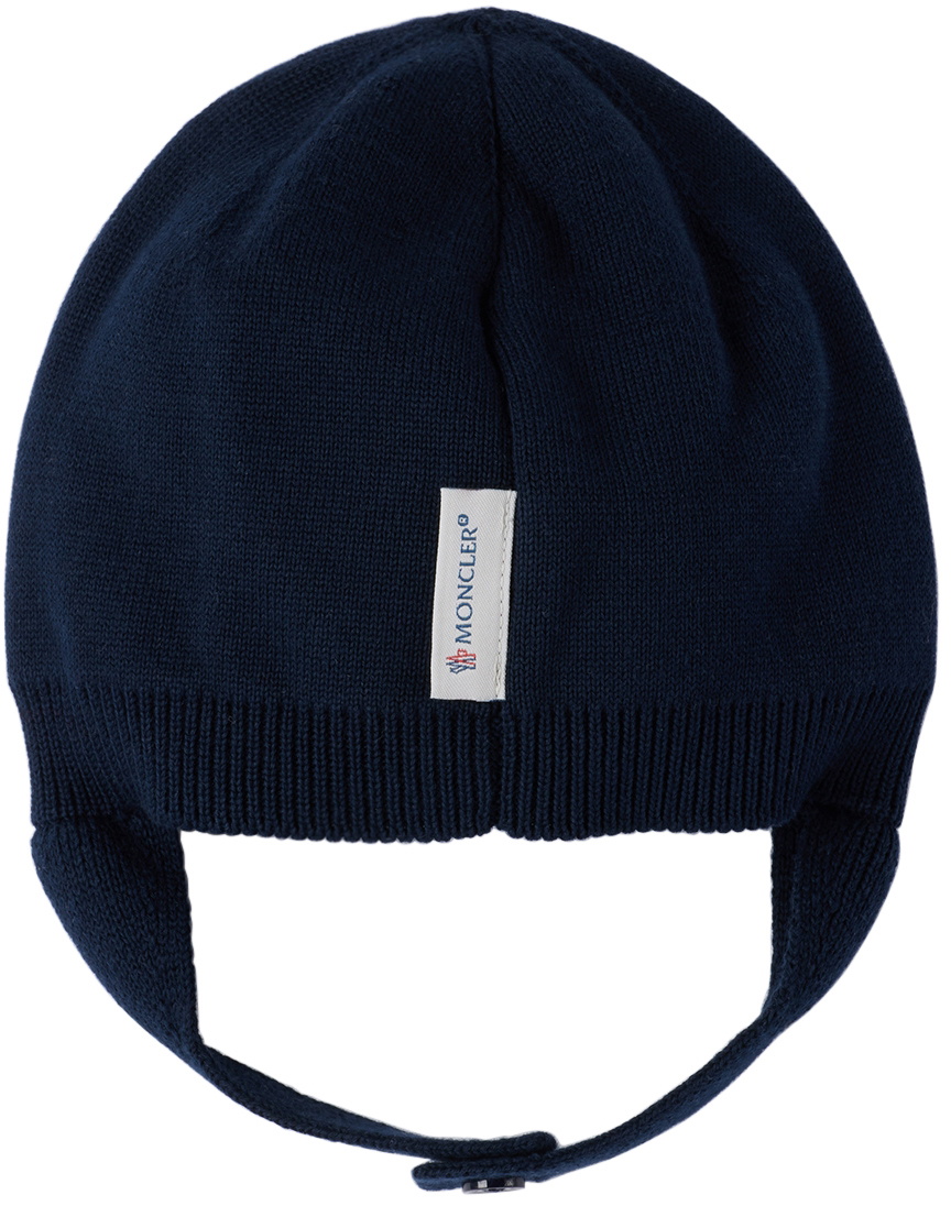 Moncler Enfant Baby Pink Logo Beanie