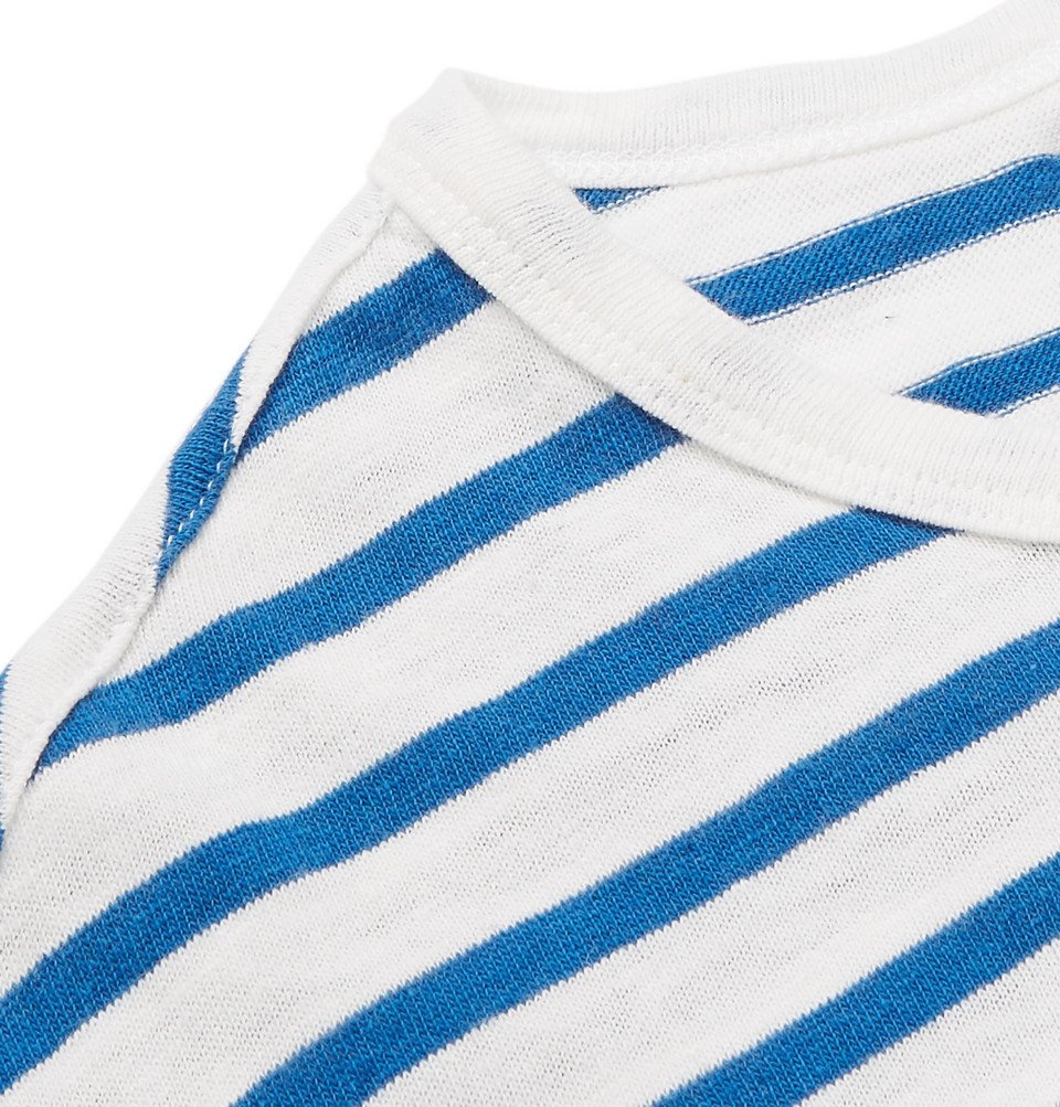 Officine Generale - Striped Cotton and Linen-Blend T-shirt - White