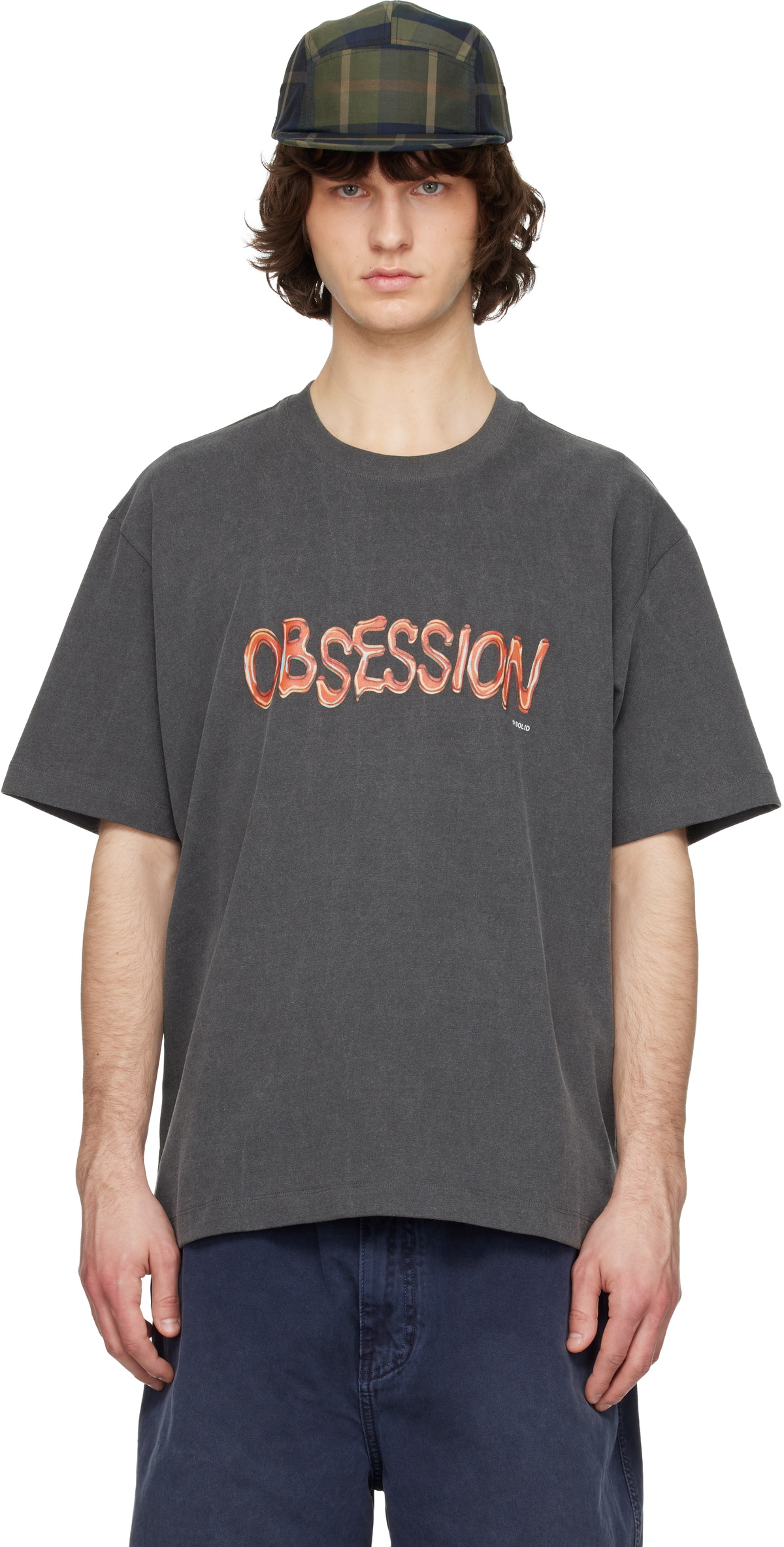 Solid Homme Gray 'Obsession' Short Sleeve T-shirt
