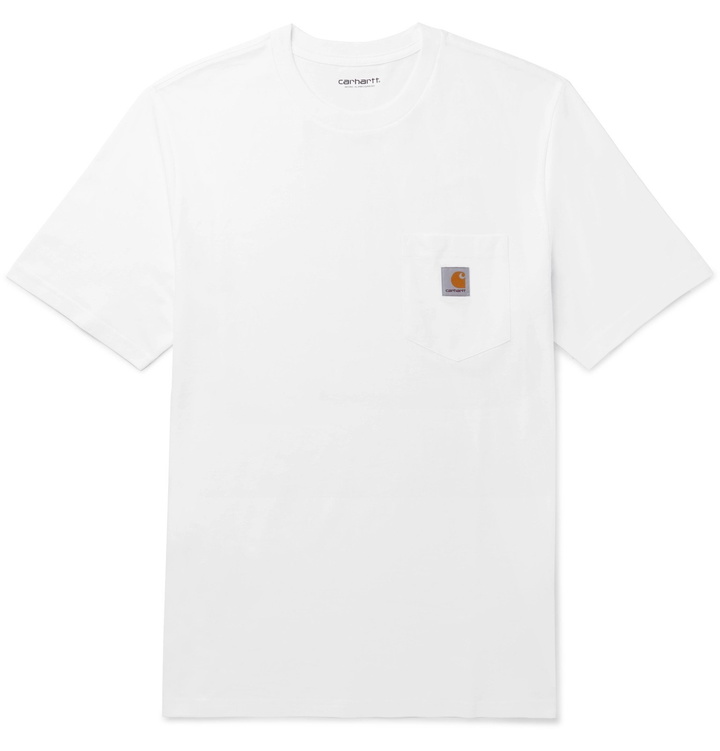 Photo: Carhartt WIP - Logo-Appliquéd Cotton-Jersey T-Shirt - White