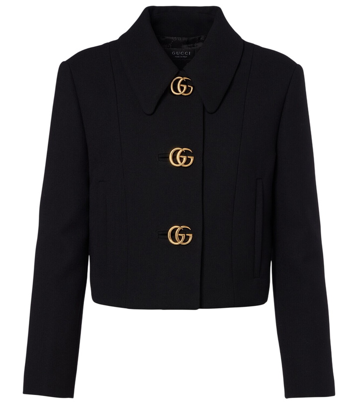 Photo: Gucci Double G cropped wool crêpe jacket