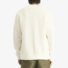 Drôle de Monsieur Men's Monogram College Cardigan in Cream