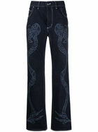 Charles Jeffrey Loverboy Etched Denim Wide-Leg Jeans