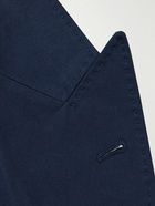 Brunello Cucinelli - Stretch-Cotton and Cashmere-Blend Twill Double-Breasted Suit Jacket - Blue