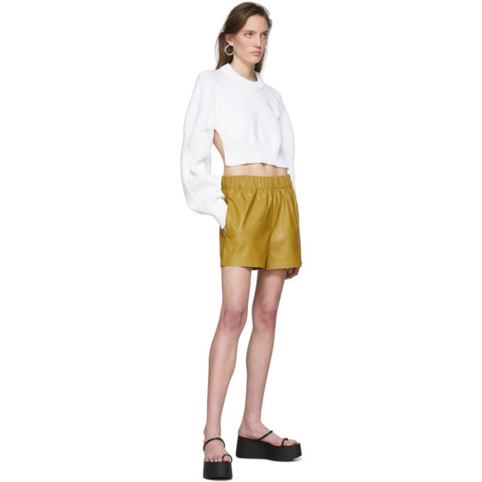 Tibi White Tube Yarn Open Back Sweater